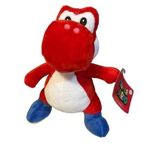 Yoshi Plush Red Super Mario Brothers 10" Nintendo Plush Stuffed Animal Toy NWT.